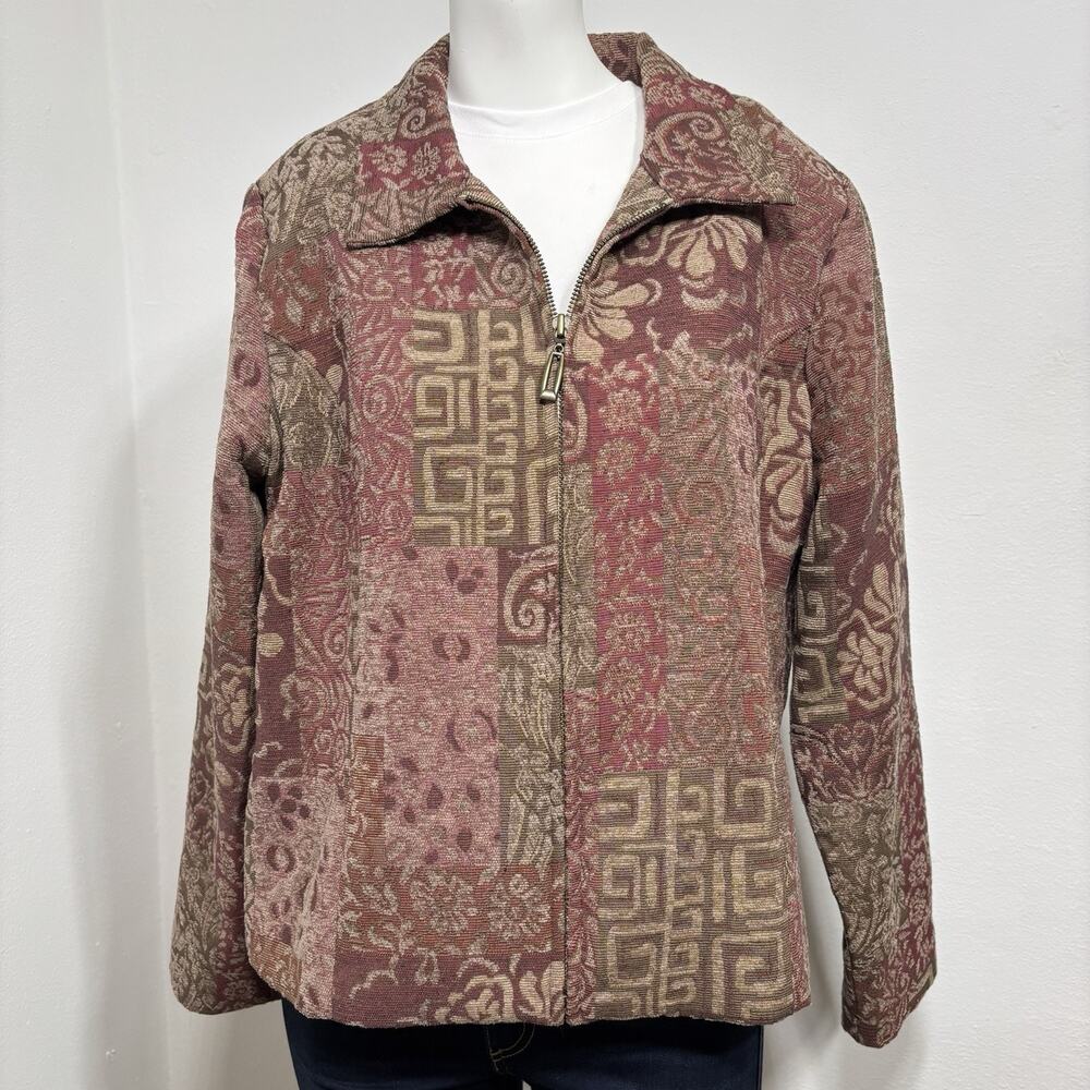 Christopher Banks Floral‎ Geometric Artsy Patchwork Tapestry Jacket Petite XL